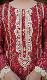 2 Piece Stitched Cotton Lawn Embroided Suit EJ-113
