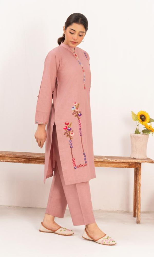 2 Piece Stitched Cotton Lawn Embroided-Suit EJ-142