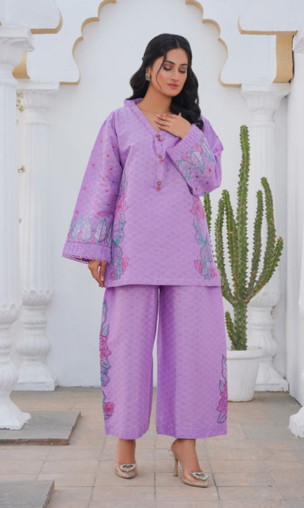 2 Piece Stitched Cotton Lawn Embroided-Suit EJ-136