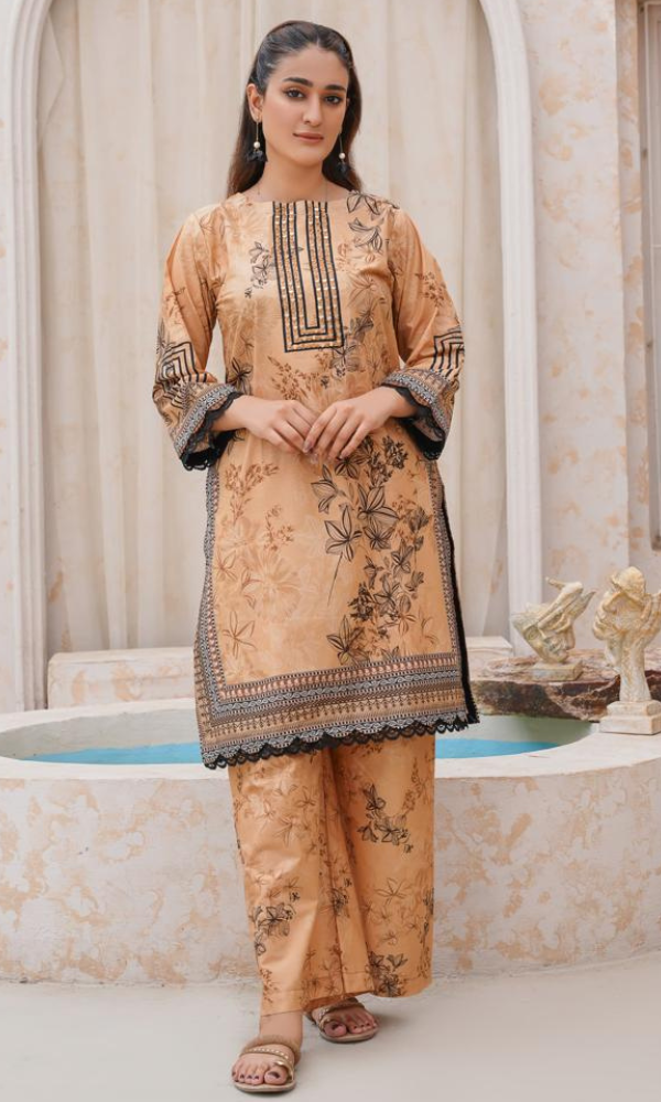 2 Piece Stitched Cotton Lawn Embroided Suit EJ-129