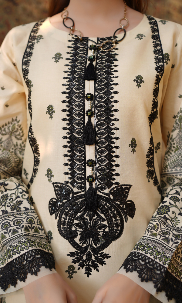 2 Piece Stitched Cotton Lawn Embroided-Suite EJ-117
