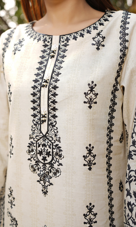 2 Piece Stitched Cotton Lawn Embroided-Suit EJ-121