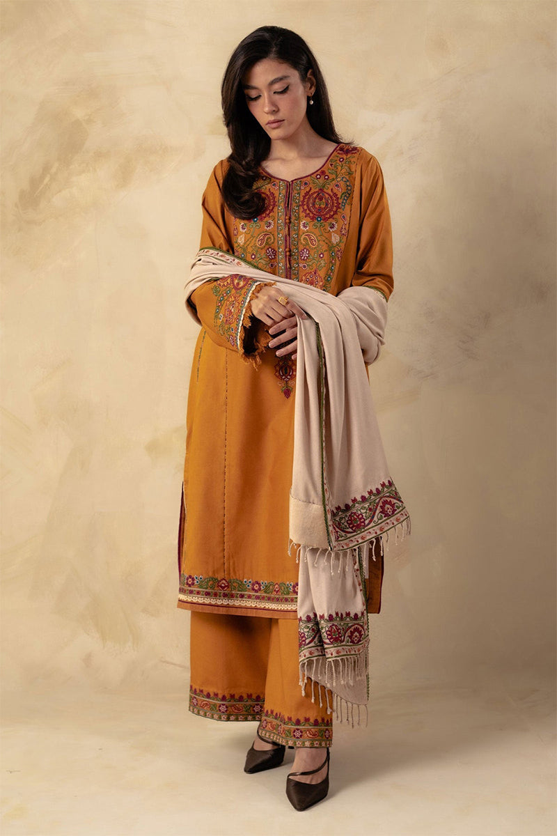 ZARA SHAHJAHAN - 3PC DHANAK EMBROIDERED JA-W78M