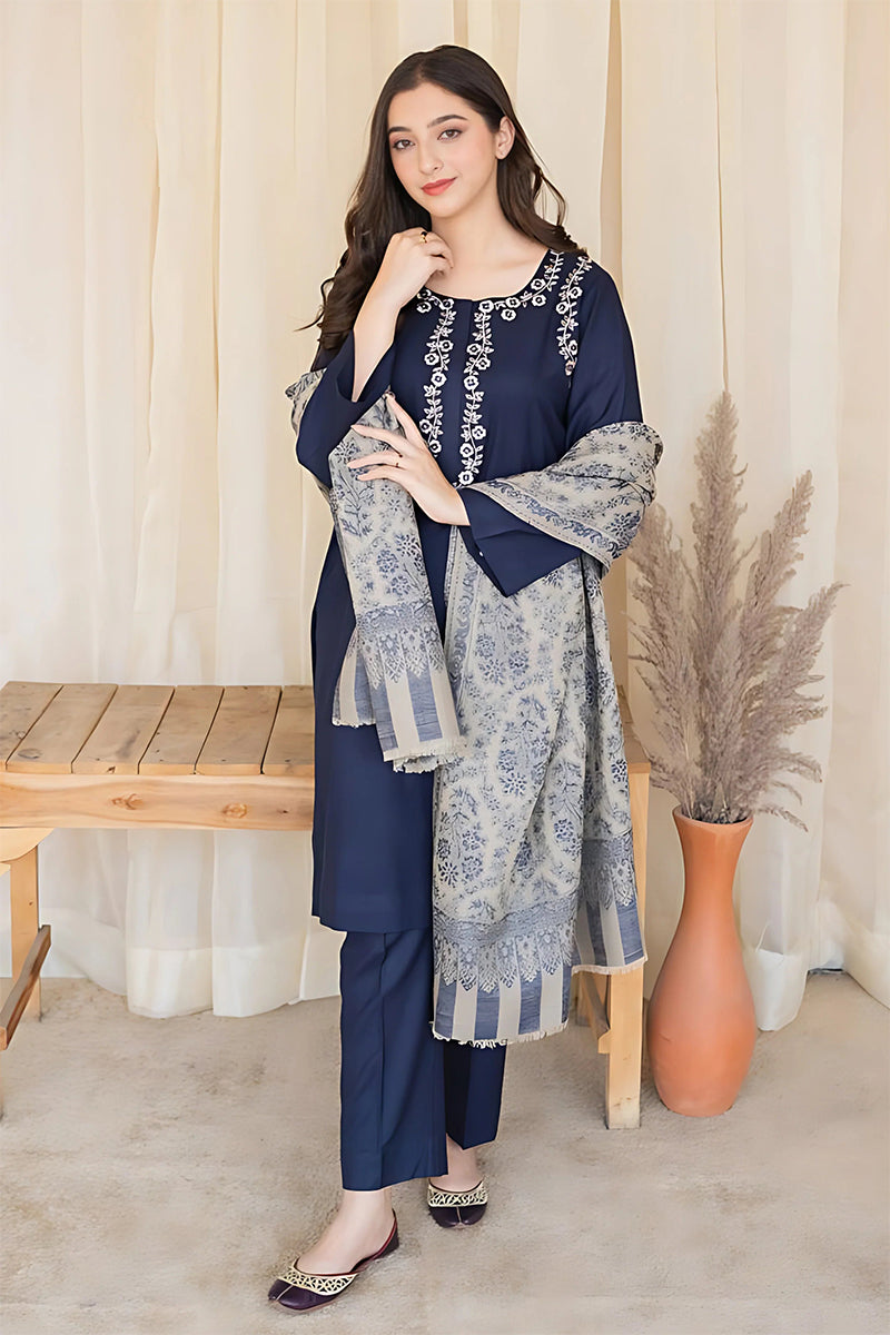 AISLING- 3PC DHANAK EMBROIDERED JA-101