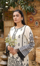 2 Piece Stitched Cotton Lawn Embroided-Suit EJ-121