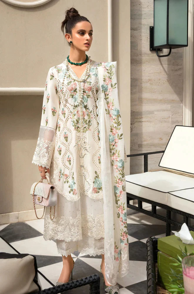 CRIMSON - 3PC Cambric Heavy Embroidered FL-06