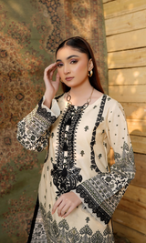 2 Piece Stitched Cotton Lawn Embroided-Suite EJ-117