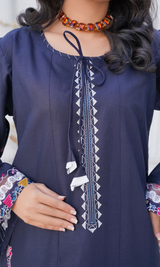 3 Piece Stitched Cotton Lawn Embroided Suit EJ-146