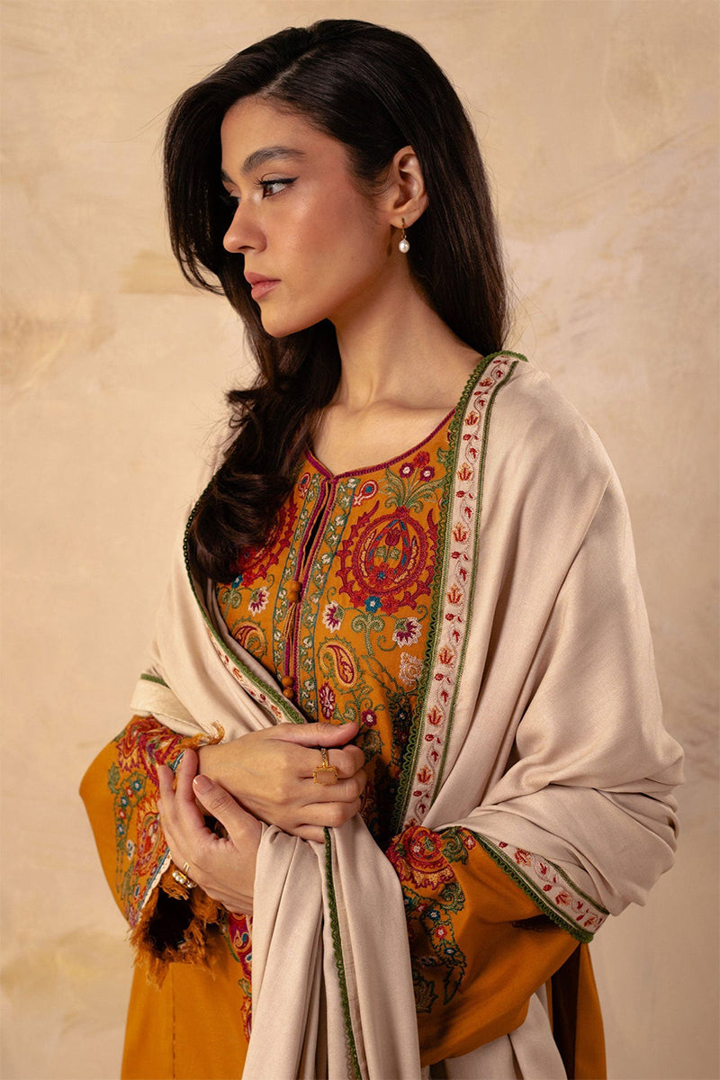 ZARA SHAHJAHAN - 3PC DHANAK EMBROIDERED JA-W78M