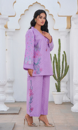 2 Piece Stitched Cotton Lawn Embroided-Suit EJ-136