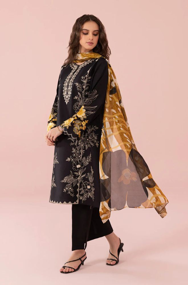 SAPPHIRE-Cambric 3PC EMBROIDERED DRESS FL-01