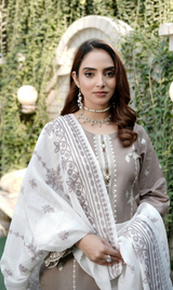 3 Piece Stitched Cotton Lawn Embroided Suit EJ-105