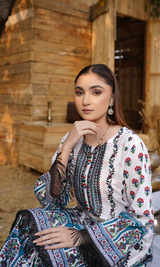 2 Piece Stitched Cotton Lawn Embroided-Suite EJ-116