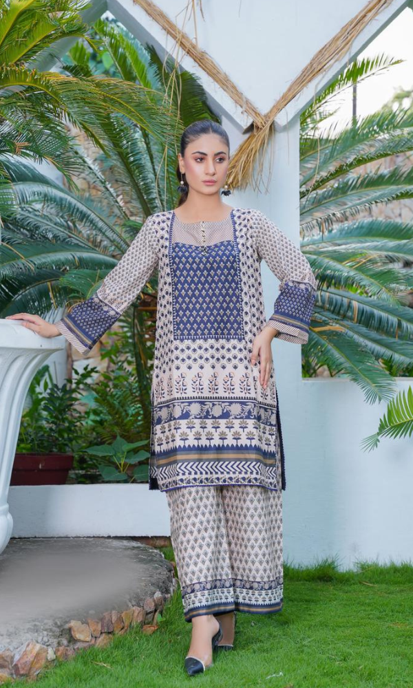 2 Piece Stitched Cotton Lawn Printed Suit EJ-131