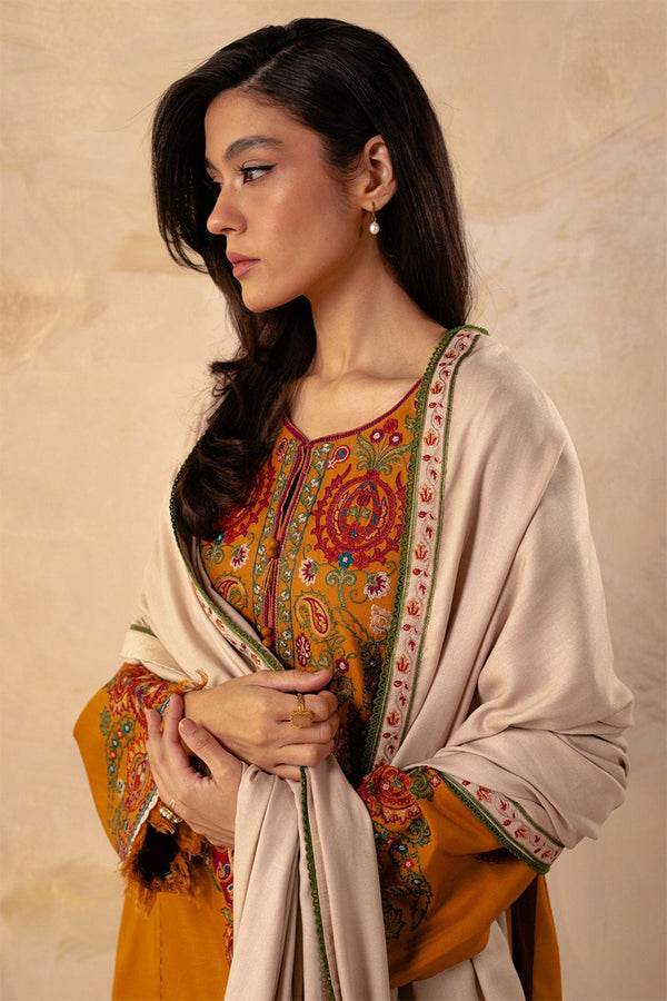 ZARA SHAHJAHAN - 3PC DHANAK EMBROIDERED JA-78M