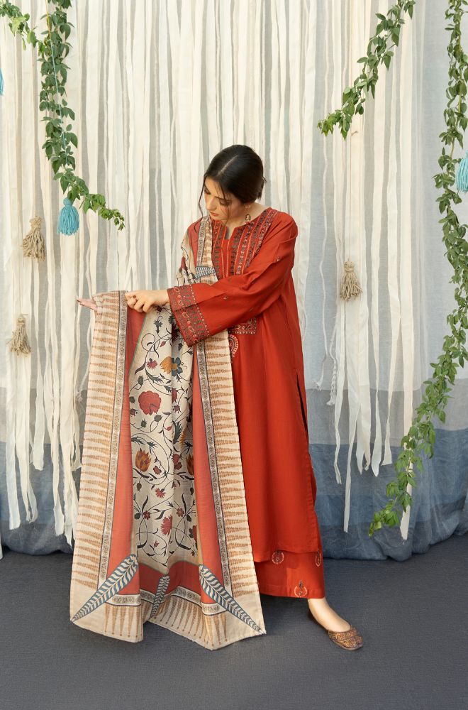 URGE - 3PC LAWN EMBROIDERED FL-S113