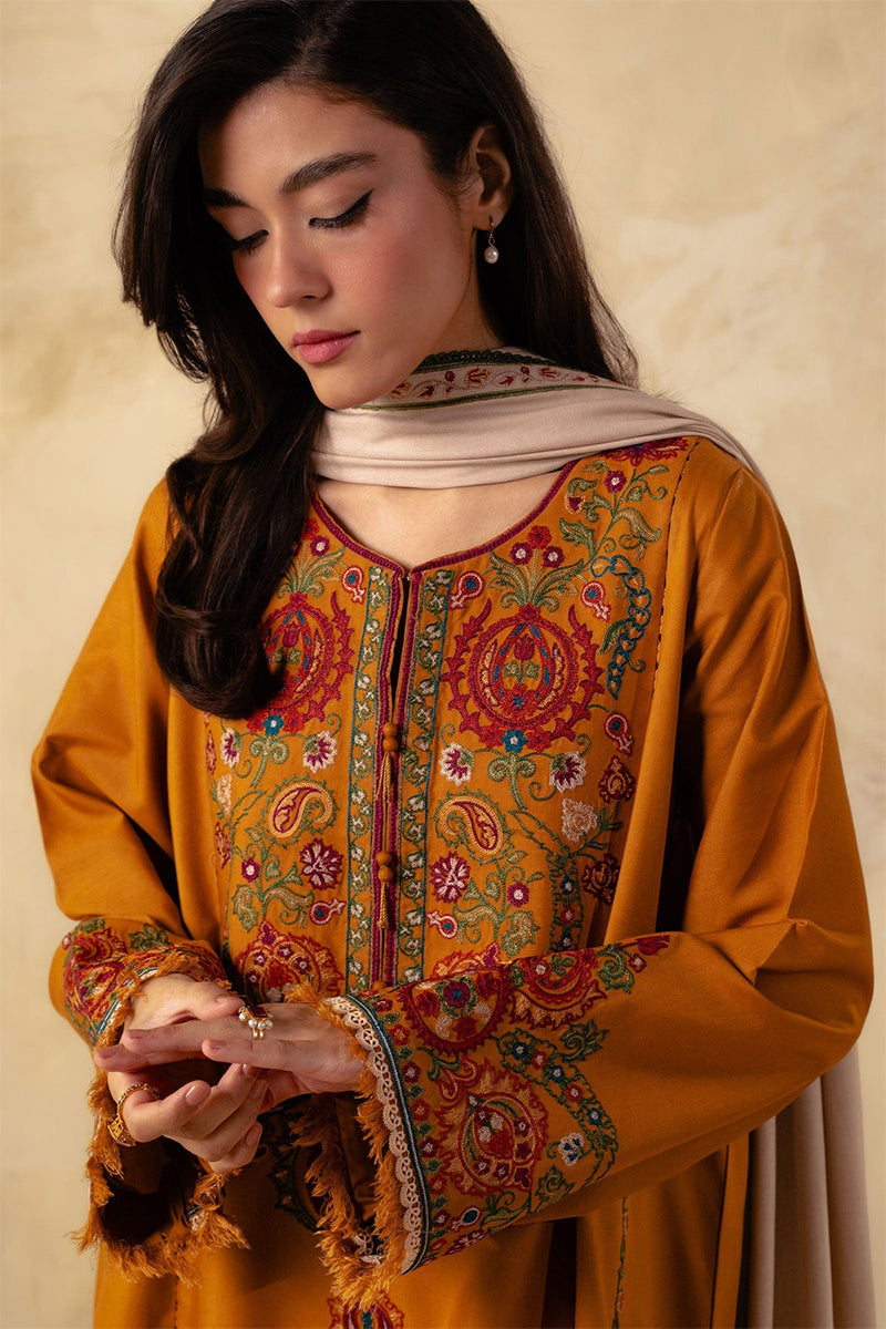ZARA SHAHJAHAN - 3PC DHANAK EMBROIDERED JA-W78M