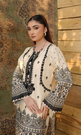 2 Piece Stitched Cotton Lawn Embroided-Suite EJ-117