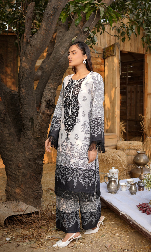2 Piece Stitched Cotton Lawn Embroided-Suit EJ-120
