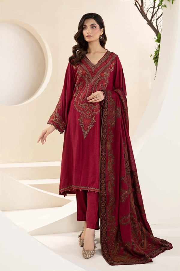 NISHAT -3PC DHANAK EMBRIODERED FL-W83