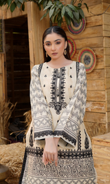 2 Piece Stitched Cotton Lawn Embroided-Suit EJ-114