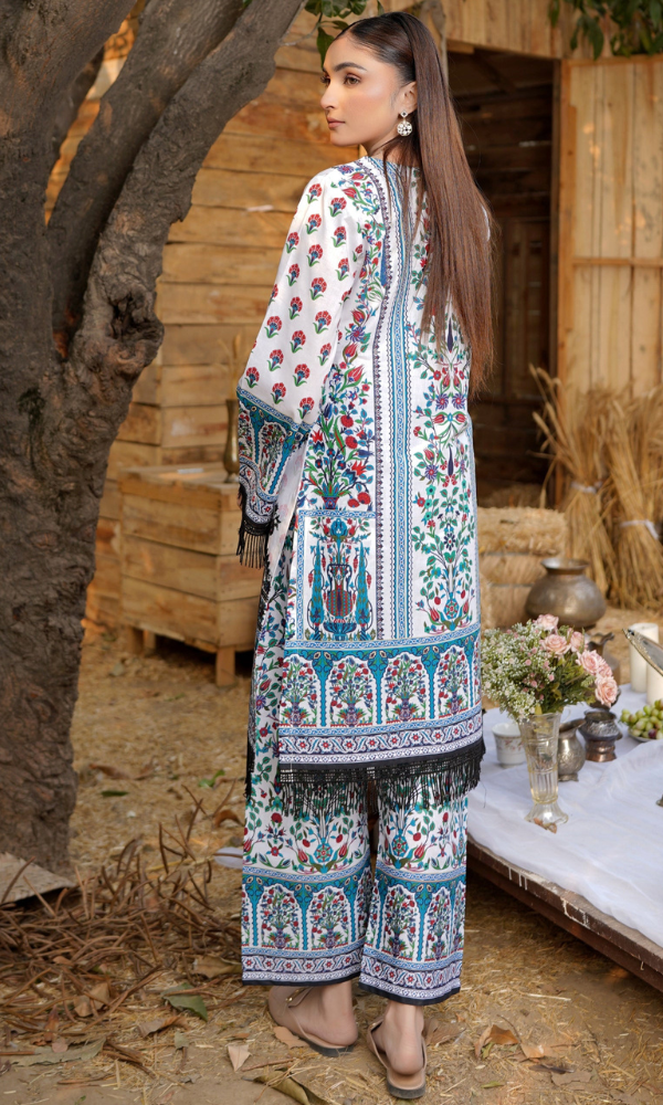 2 Piece Stitched Cotton Lawn Embroided-Suite EJ-116