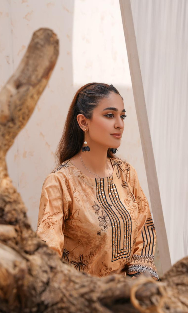 2 Piece Stitched Cotton Lawn Embroided Suit EJ-129
