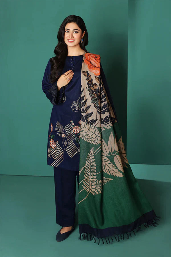 NISHAT -3PC DHANAK EMBRIODERED FL-W67