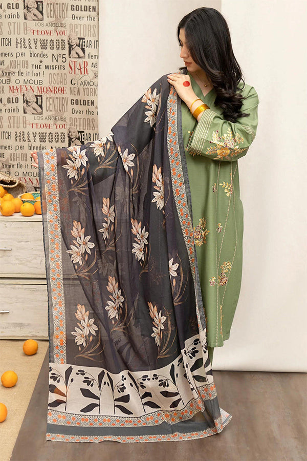 URGE - 3PC DHANAK EMBROIDERED JA-114