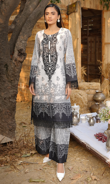 2 Piece Stitched Cotton Lawn Embroided-Suit EJ-120