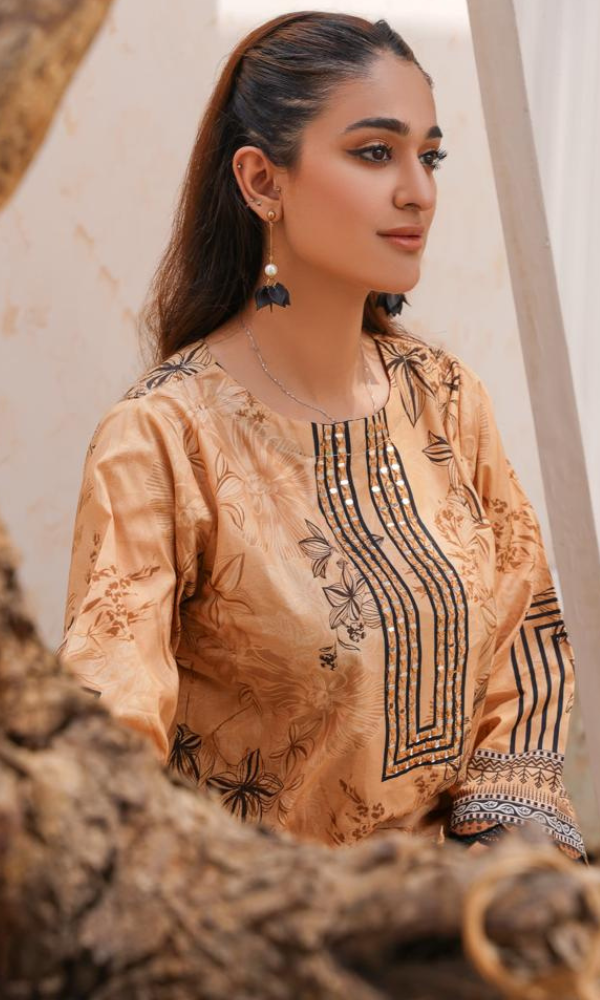 2 Piece Stitched Cotton Lawn Embroided Suit EJ-129