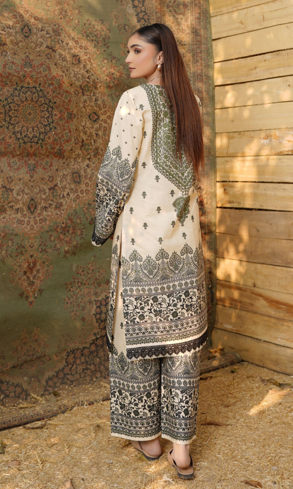 2 Piece Stitched Cotton Lawn Embroided-Suite EJ-117