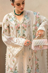 CRIMSON - 3PC Cambric Heavy Embroidered FL-06