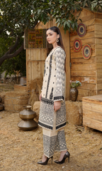 2 Piece Stitched Cotton Lawn Embroided-Suit EJ-114