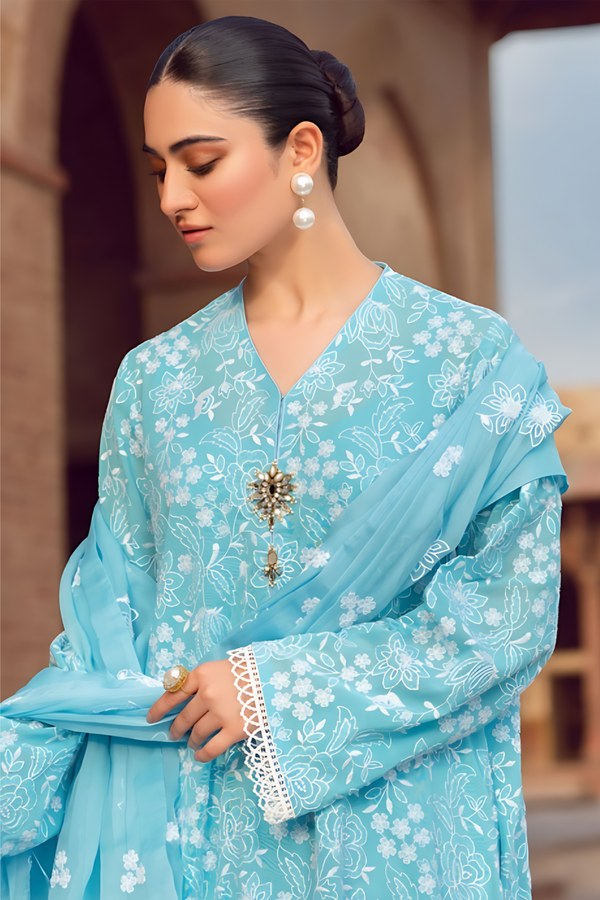 MARIA B - 3PC DHANAK EMBROIDERED JA-S55