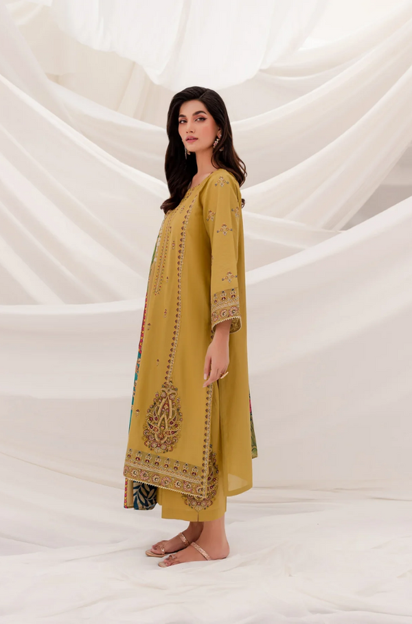 JAZMIN- 3PC Dhanak EMBROIDERED JA-48