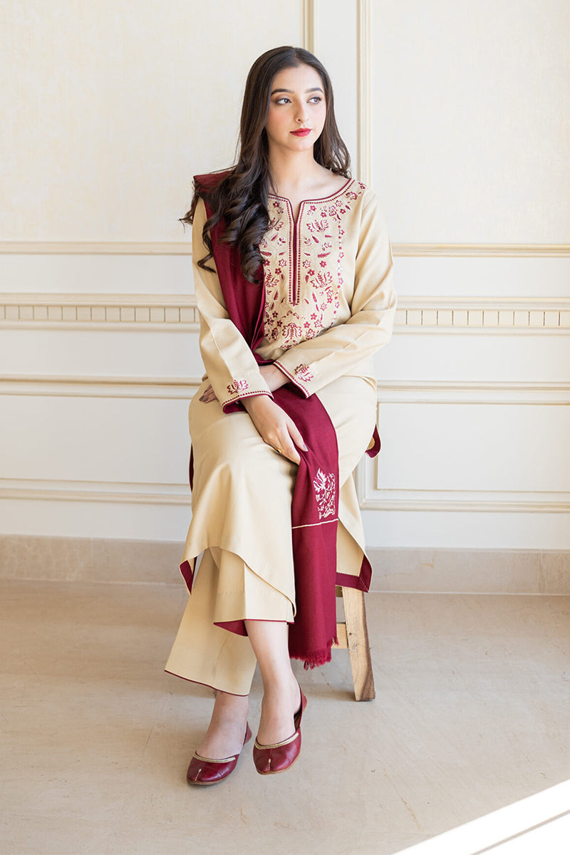AISLING - 3PC DHANAK EMBROIDERED JA-W72