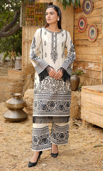 2 Piece Stitched Cotton Lawn Embroided-Suit EJ-121