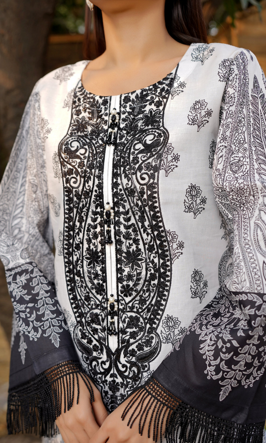 2 Piece Stitched Cotton Lawn Embroided-Suit EJ-120