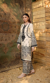 2 Piece Stitched Cotton Lawn Embroided-Suite EJ-117