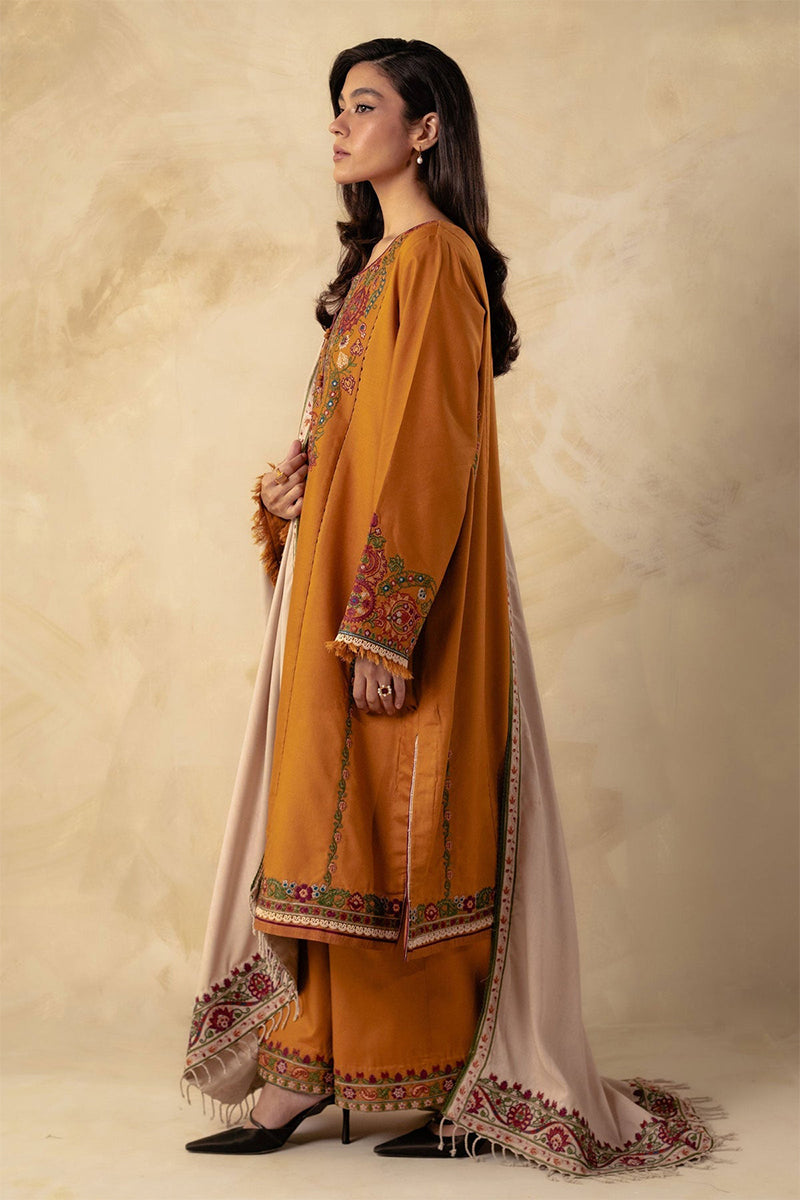 ZARA SHAHJAHAN - 3PC DHANAK EMBROIDERED JA-W78M