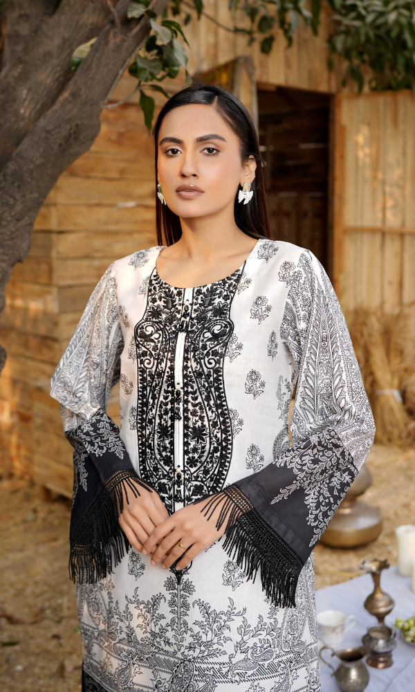 2 Piece Stitched Cotton Lawn Embroided-Suit EJ-120
