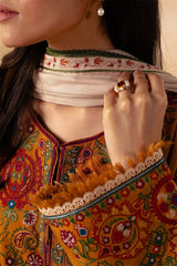 ZARA SHAHJAHAN - 3PC DHANAK EMBROIDERED JA-W78M