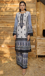 2 Piece Stitched Cotton Lawn Embroided Suit EJ-118