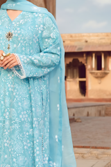 MARIA B - 3PC DHANAK EMBROIDERED JA-55