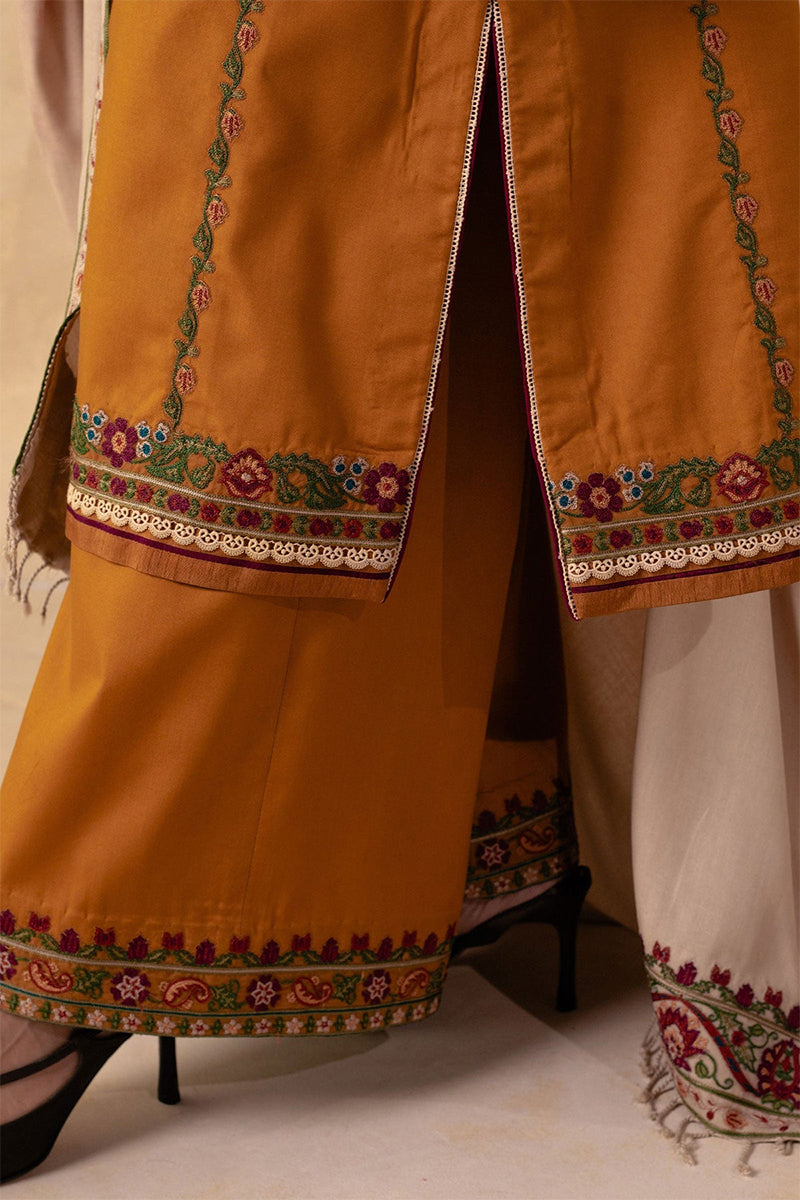 ZARA SHAHJAHAN - 3PC DHANAK EMBROIDERED JA-W78M