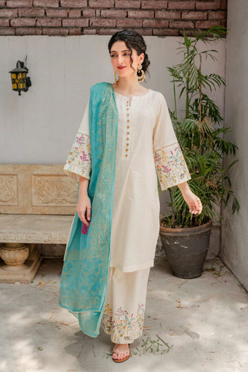 AISLING - 3PC DHANAK EMBROIDERED JA-92