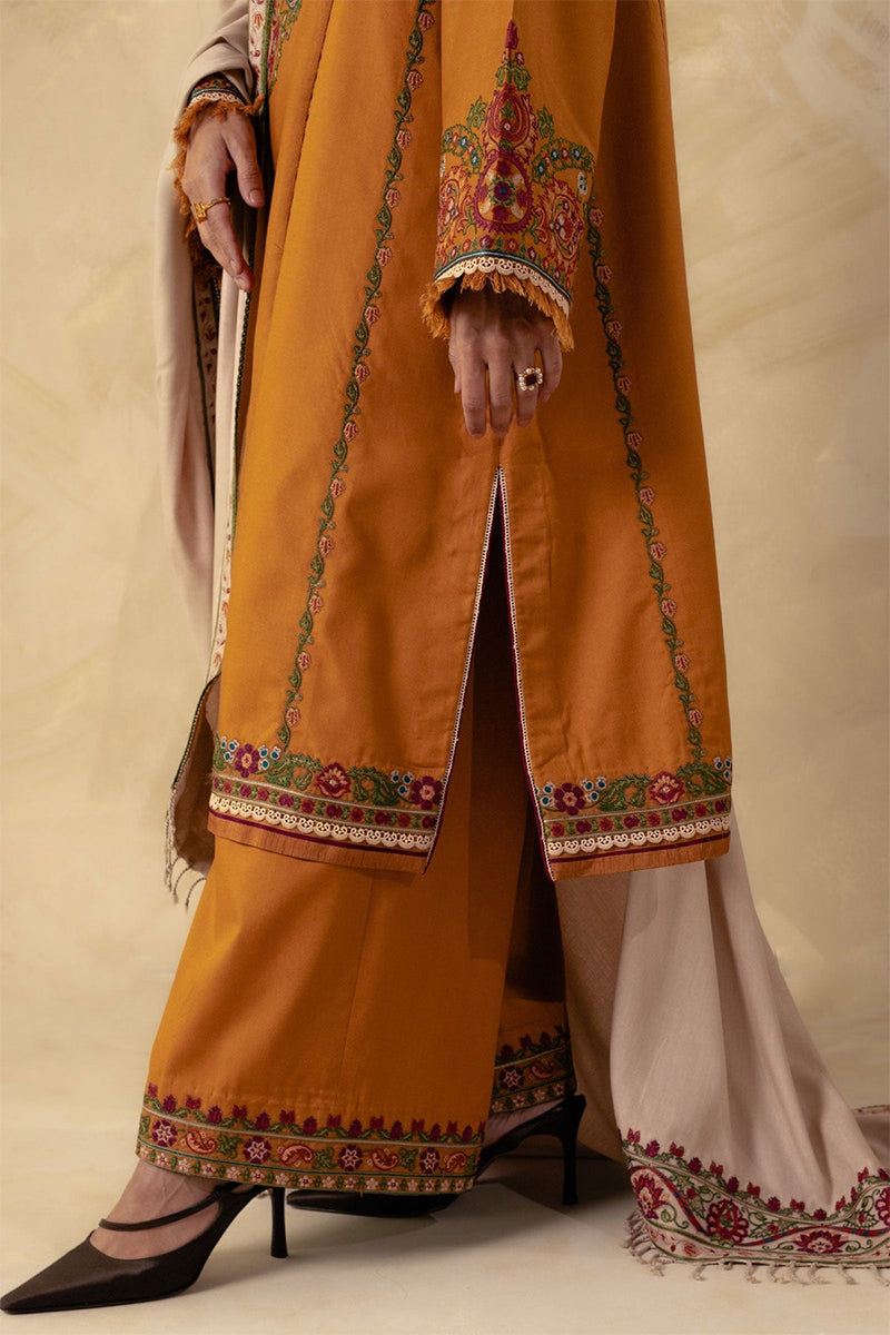 ZARA SHAHJAHAN - 3PC DHANAK EMBROIDERED JA-W78M