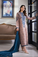 ASIM JOFA - 3PC DHANAK EMBROIDERED JA-75