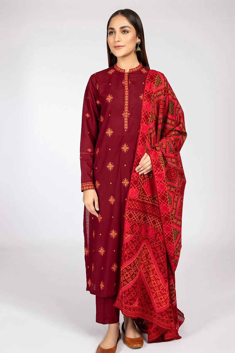 KAYSERIA - 3PC DHANAK EMBROIDERED JA-68